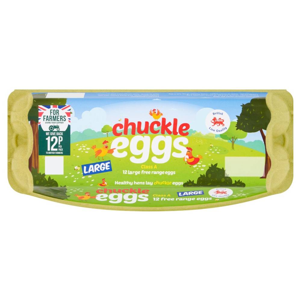 Chuckle Eggs Large, For Farmers Free Range Eggs (12 pack)