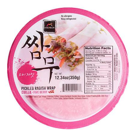Haioreum Pickled Radish Wrap, Omija-Five Berry (12.34 oz)