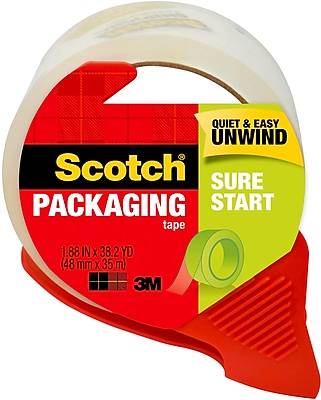 Scotch Sure Start Shipping Tape With Dispenser 1-7/8" X 38.2 Yd.clear