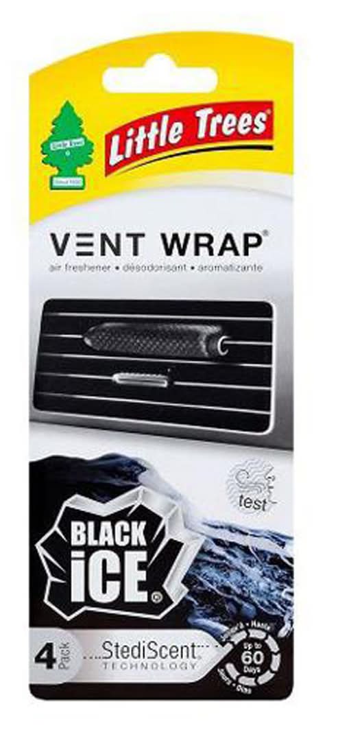 Little Trees Vent Wrap Car Air Freshener Black Ice 4 Pk
