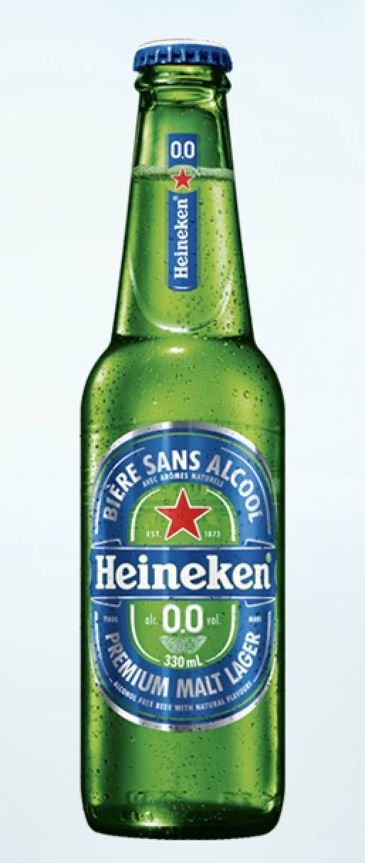 Heineken 0.00 (sans alcool), 250mL beer (0.00%ABV)
