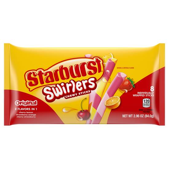Starburst Original 2 Flavors in 1 Swirlers Chewy Sticks (8 ct)
