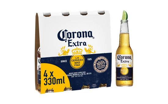 Corona Extra Premium Lager Beer Bottles 4 x330ml