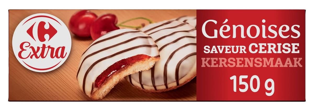 Carrefour Extra Génoises Kersensmaak 150 g
