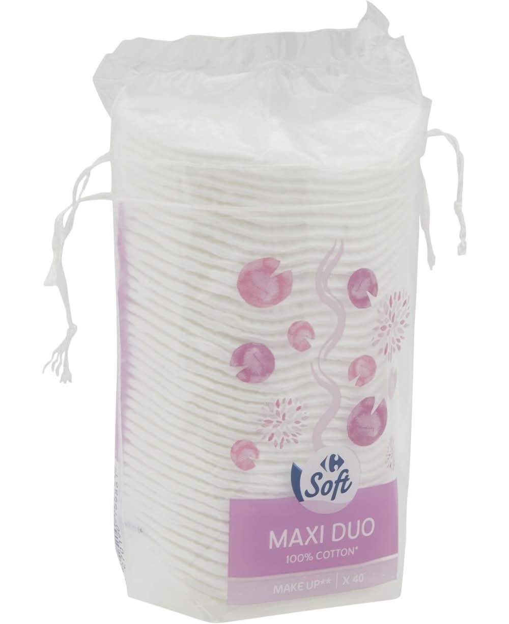 Carrefour Soft - Maxi duo cotons à démaquiller (40)
