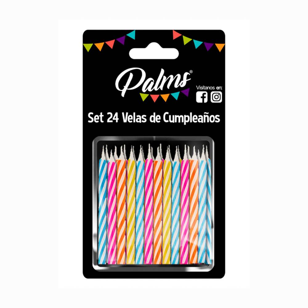 Palms set velas espirales (set 24 u)