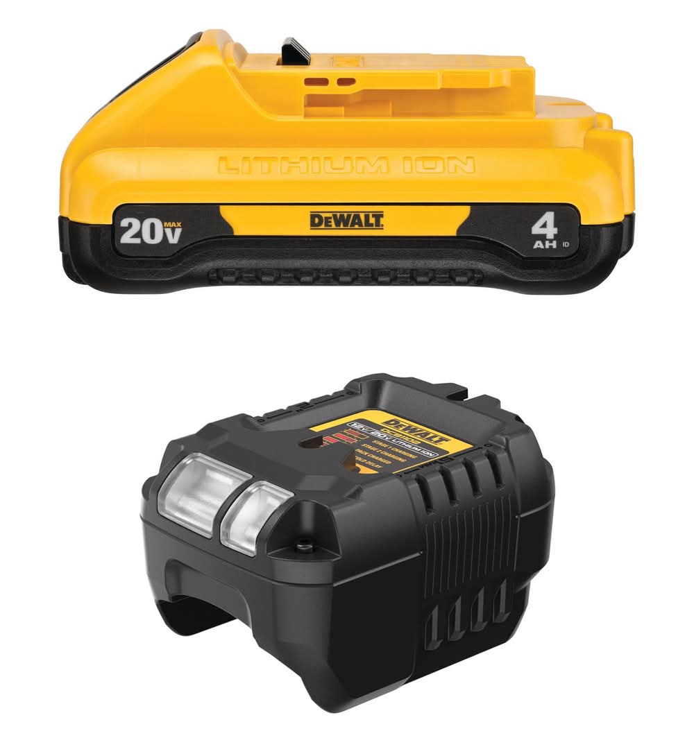 Dewalt 20V Max Dcb240C 4 Ah Lithium-Ion Compact Battery And Charger Starter Kit 2 Pc