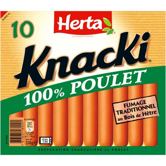 Herta - Knacki saucisses poulet (10 pièces)