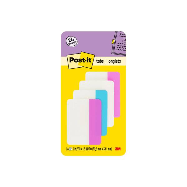 Post-It Notes Durable Filing Tabs, 2" X 1-1/2", Assorted (4 ct)