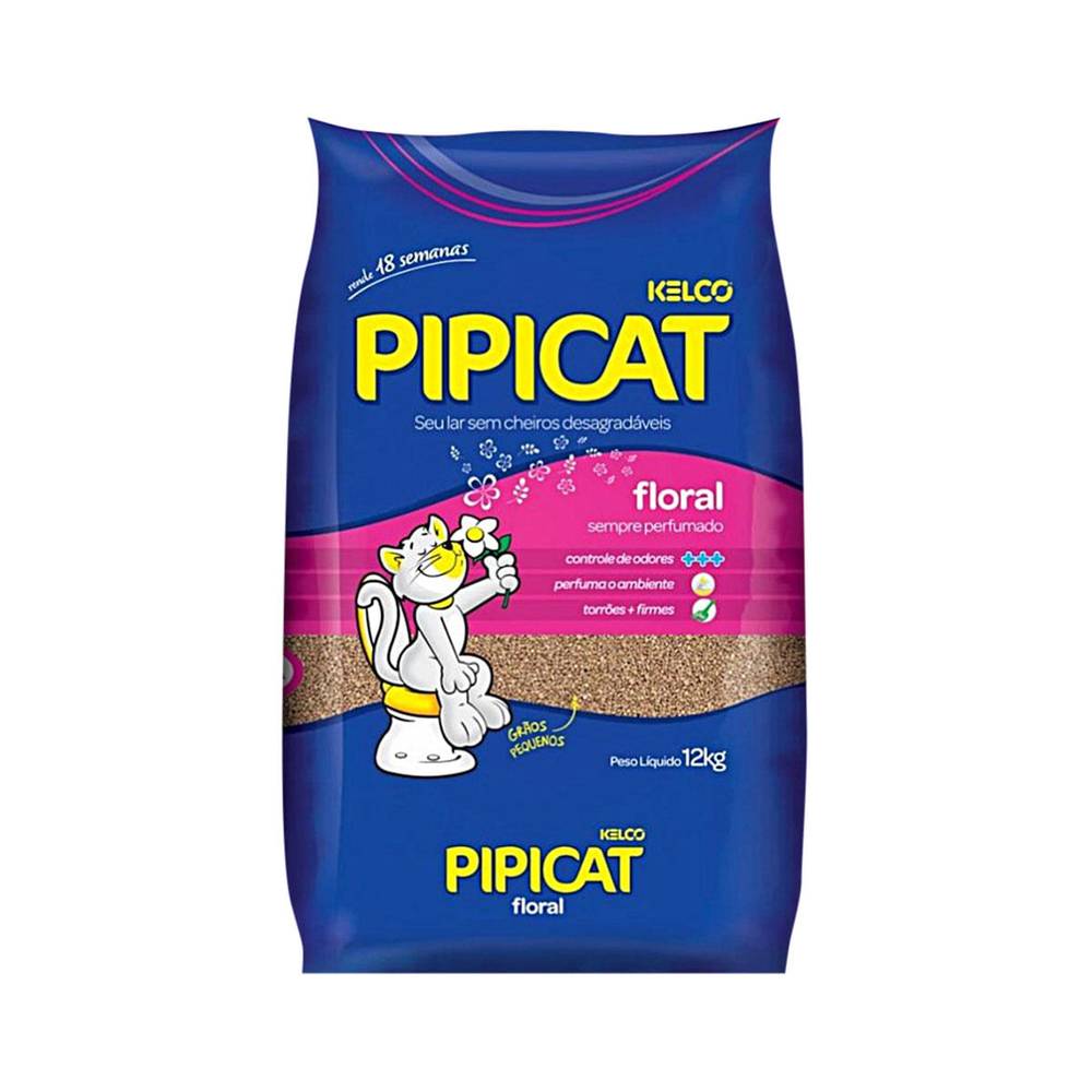 Kelco · Areia higiênica antiodor floral pipicat (12 kg)