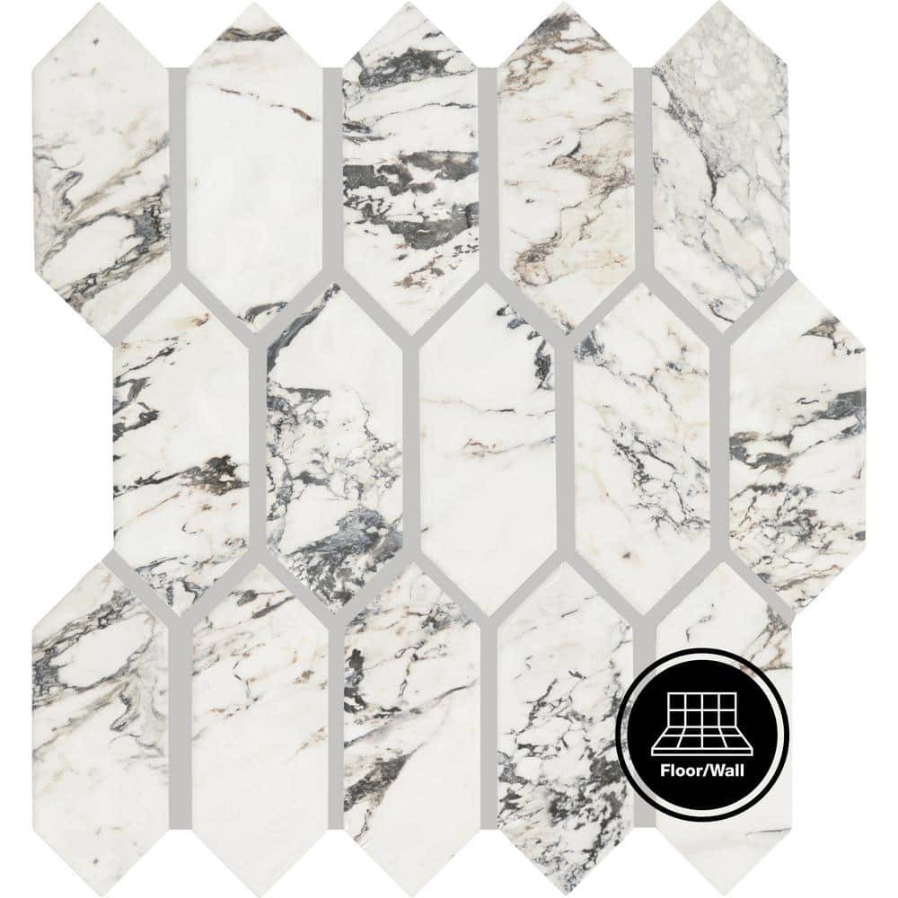 Daltile Lamora Marble Glacier 11 In. X 12 In. Glazed Ceramic Picket Mosaic Tile (0.73 Sq. Ft./Each)