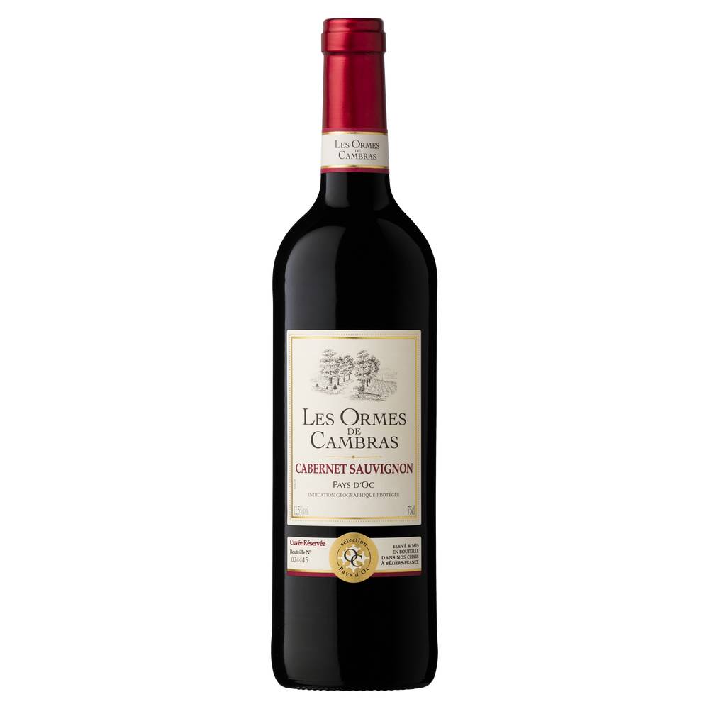 Les Ormes de Cambras - Vin rouge IGP pays d'oc cabernet sauvignon (750 ml)