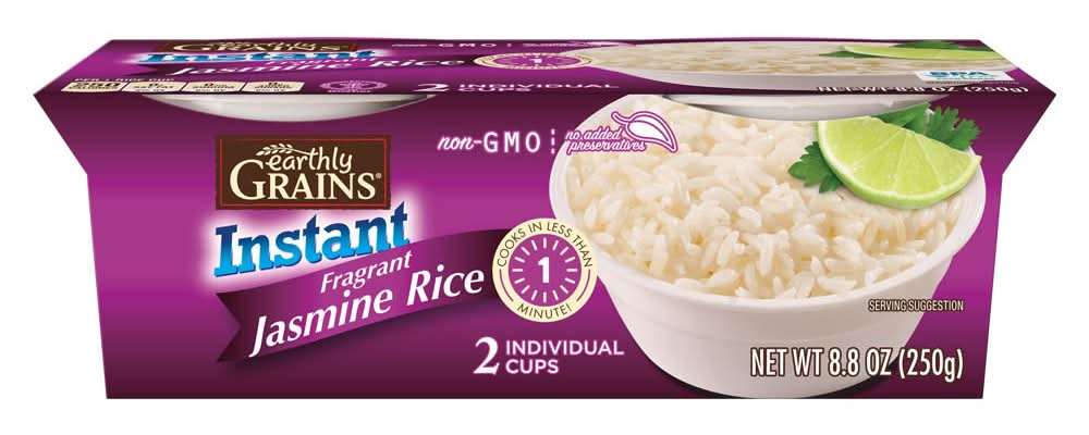 Earthly Grains Jasmine Rice Cups (8.8 oz, 2 ct)