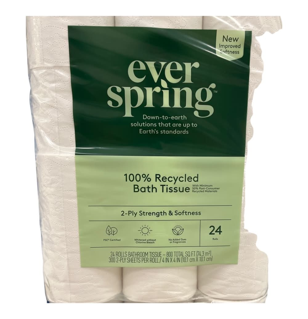 Everspring Toilet Paper, 4x4 in (24 ct)