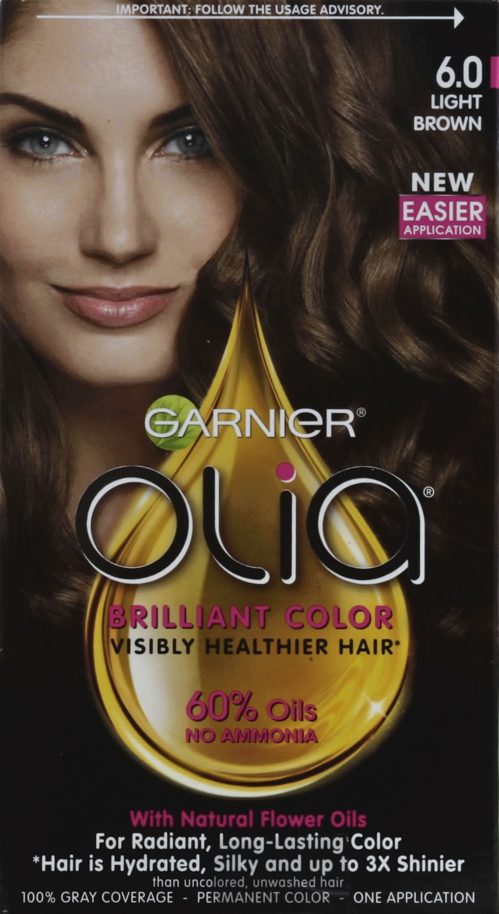 Garnier Olia Permanent Hair Color, 6.0 Light Brown (8 oz)