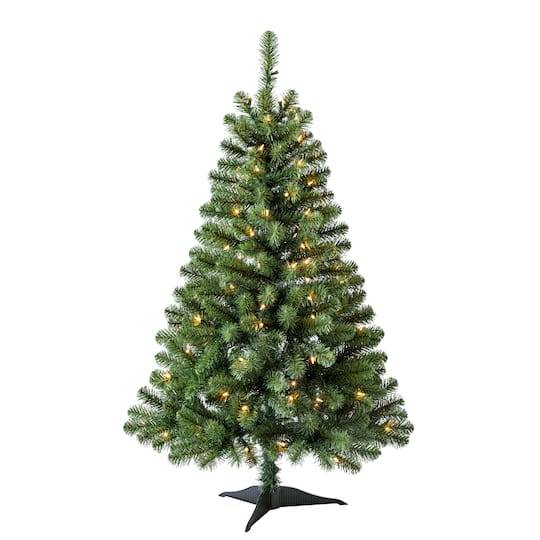 4Ft. Pre-Lit Lakewood Spruce Artificial Christmas Tree, Clear Lights By Ashland