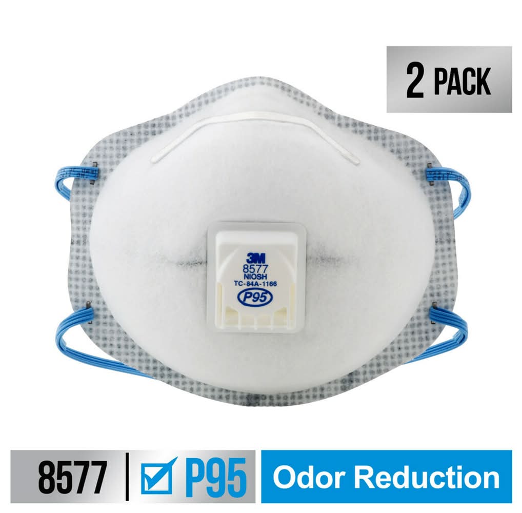 3M White P95 Multi-Purpose Valved Respirator 2 -Pack
