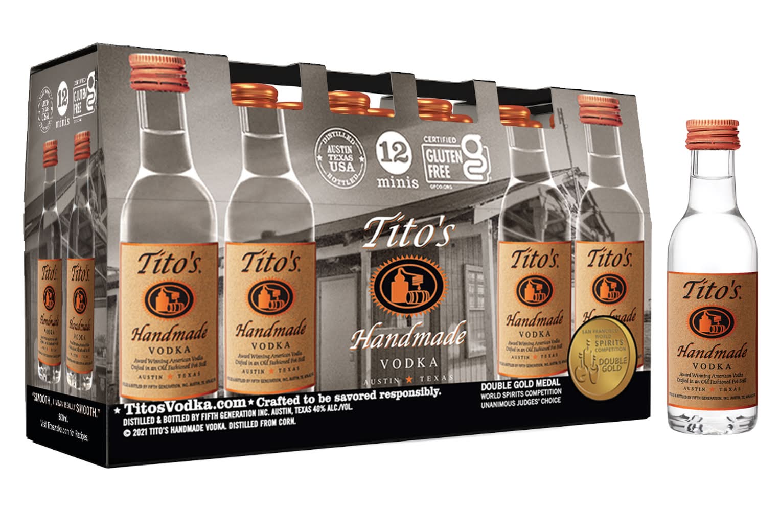 Tito's Gluten Free Liquor (12 x 50 ml)