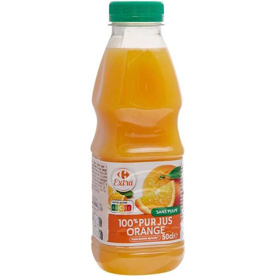 Carrefour Extra - Pur jus sans pulpe, orange (500ml)