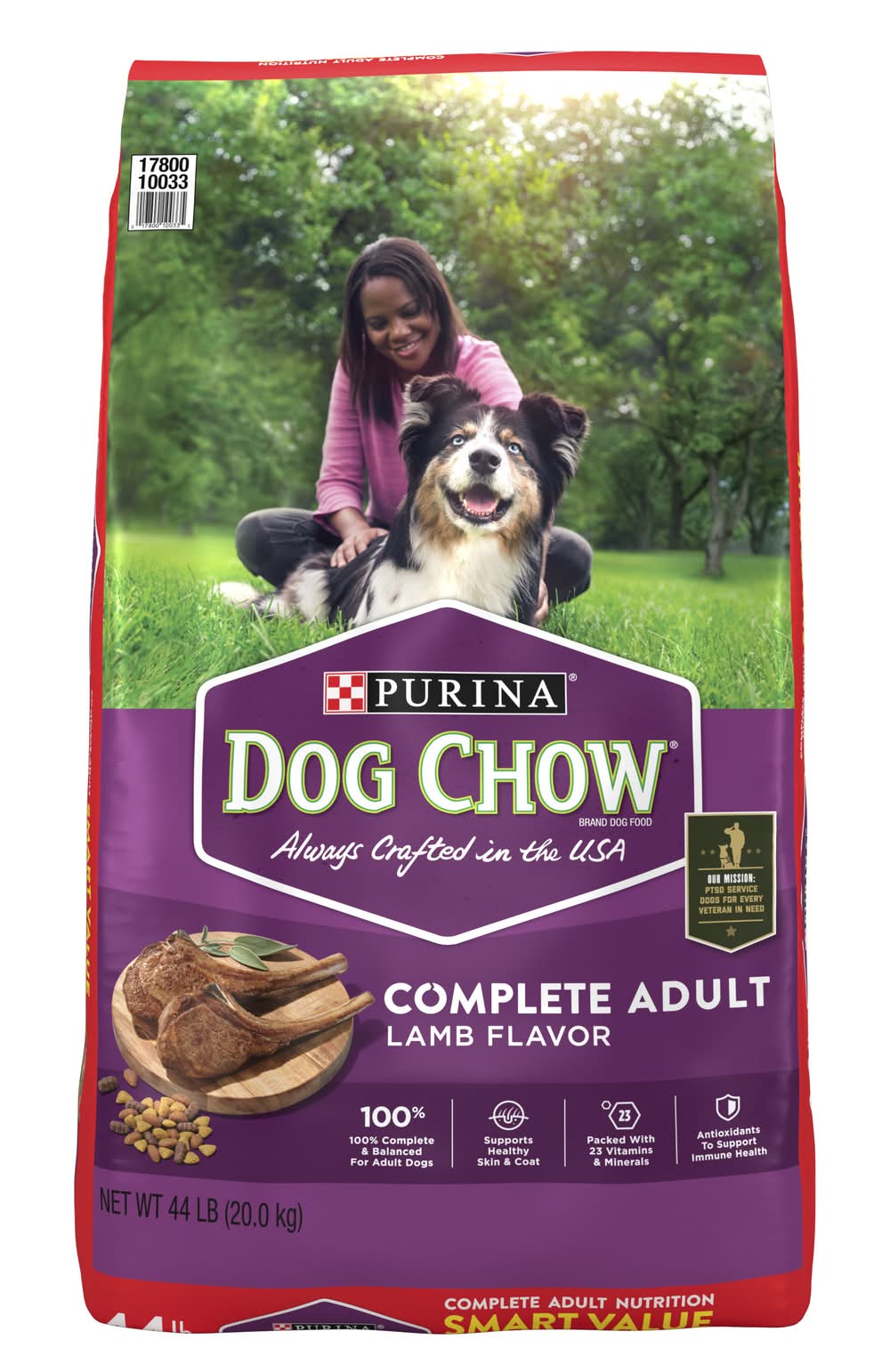 Purina Dog Chow Complete Dry Dog Food, Lamb, Adult (44 lbs)
