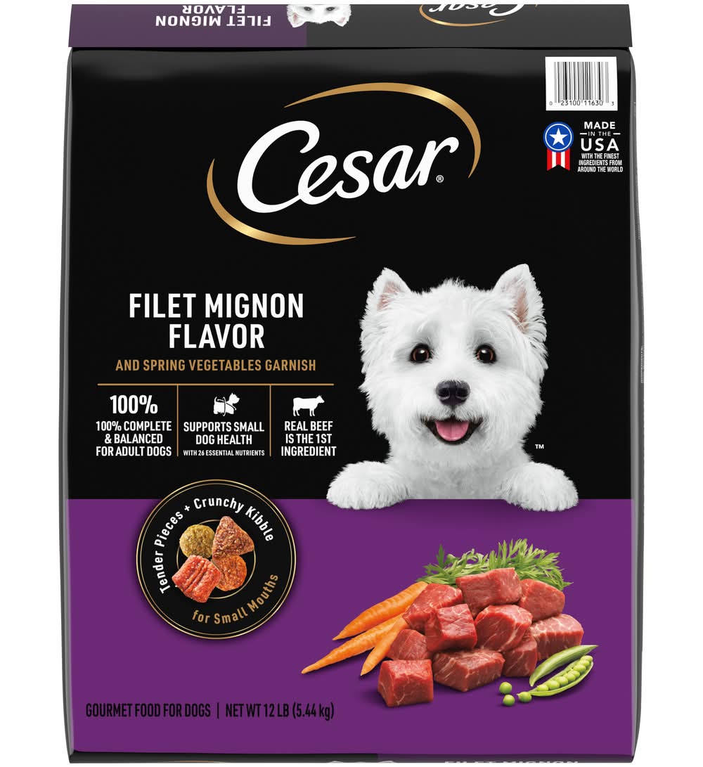 Cesar Filet Mignon & Spring Vegetables Dry Dog Food (12 lbs)