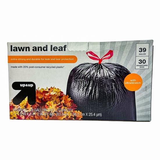 Extra Strong Lawn and Leaf Drawstring Trash Bags