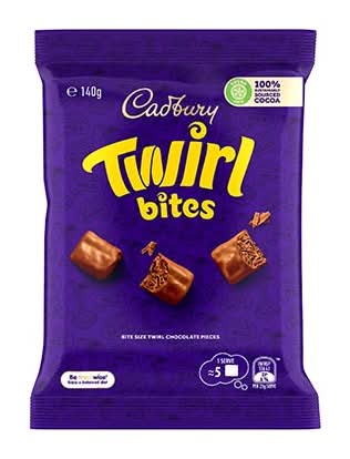 Cadbury Twirl Chocolate Bites Bag 140G