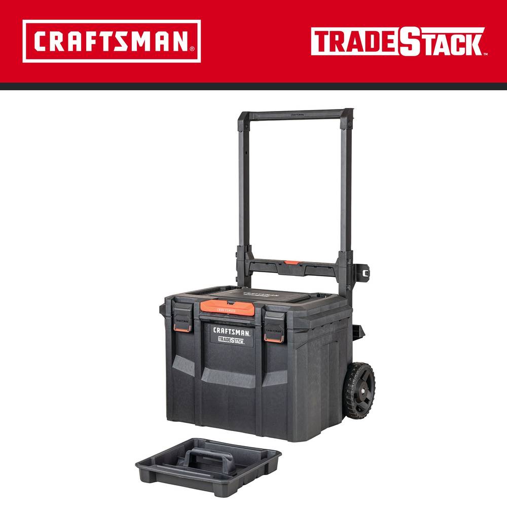 CRAFTSMAN TRADESTACK System 22.5-in W x 23.625-in H x 18-in D Black Structural Foam Rolling Tool Box | CMST21445