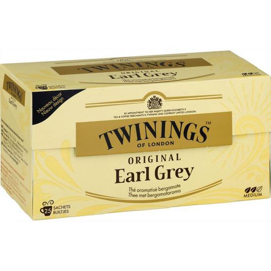 Thé earl grey TWININGS 25 sachets - 50g