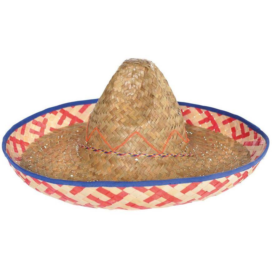 Party City Straw Sombrero (18in x 7 1/2in )