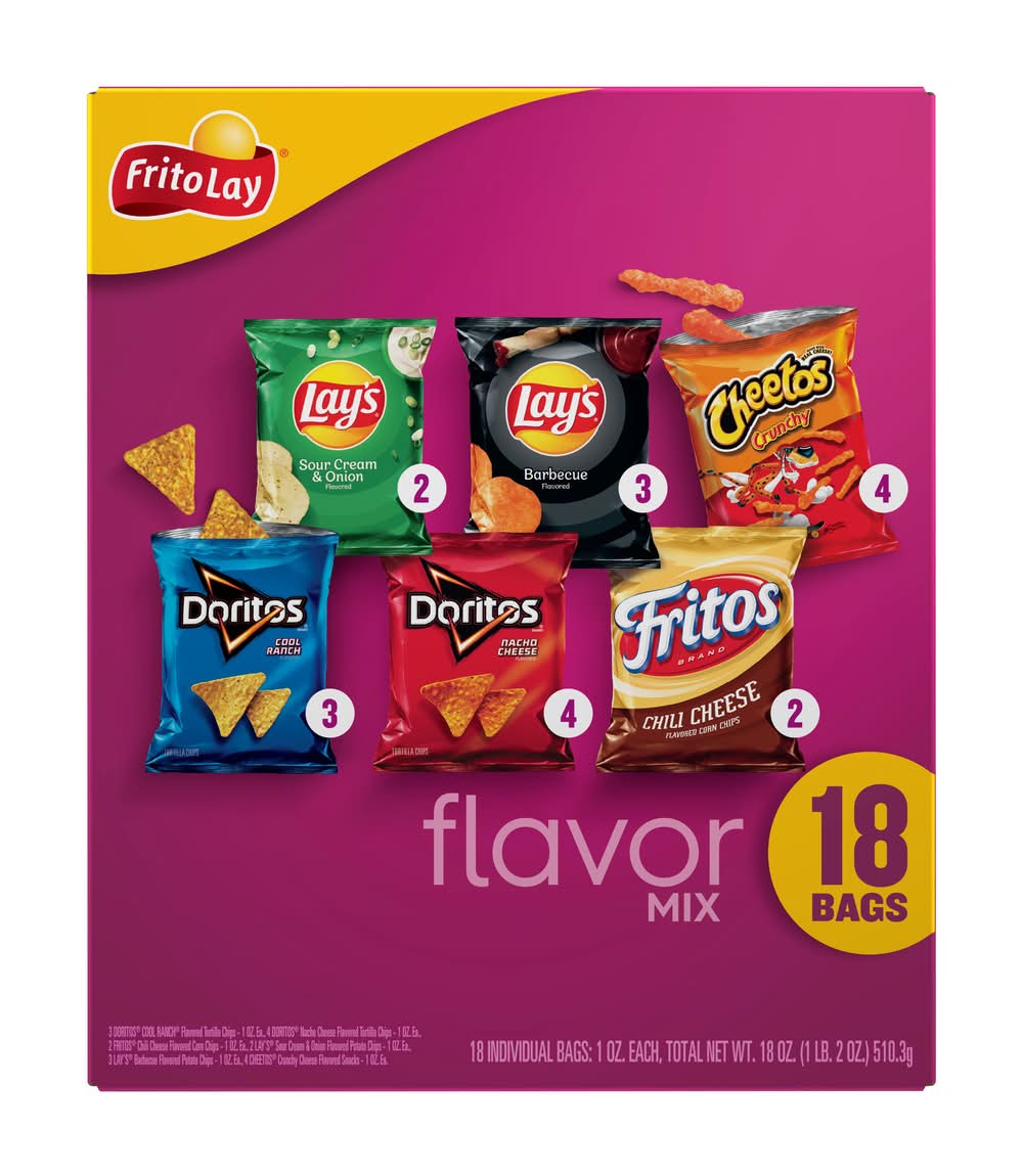 Frito-Lay Snacks Flavor Mix Variety pack (18 oz, 18 ct)