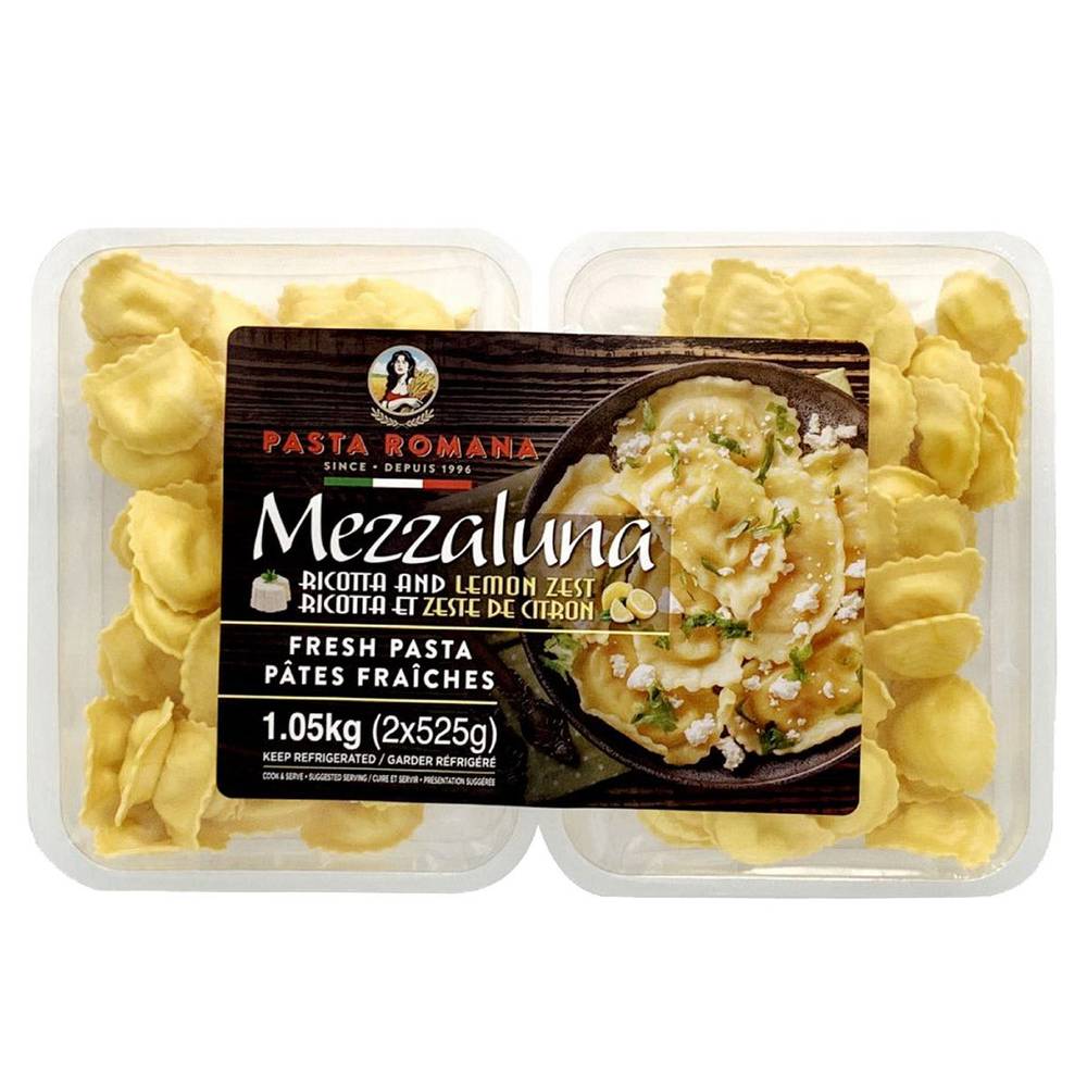 Pasta Romana Ricotta And Lemon Zest Mezzaluna Fresh Pasta, 2 × 525 G