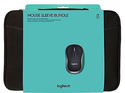 Logitech M185 Wireless Ambidextrous Optical Mouse with Laptop Sleeve, Black (910-004806)