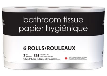 Black & White 6 Triple Roll 363 Sheets 2-Ply Bathroom Tissue