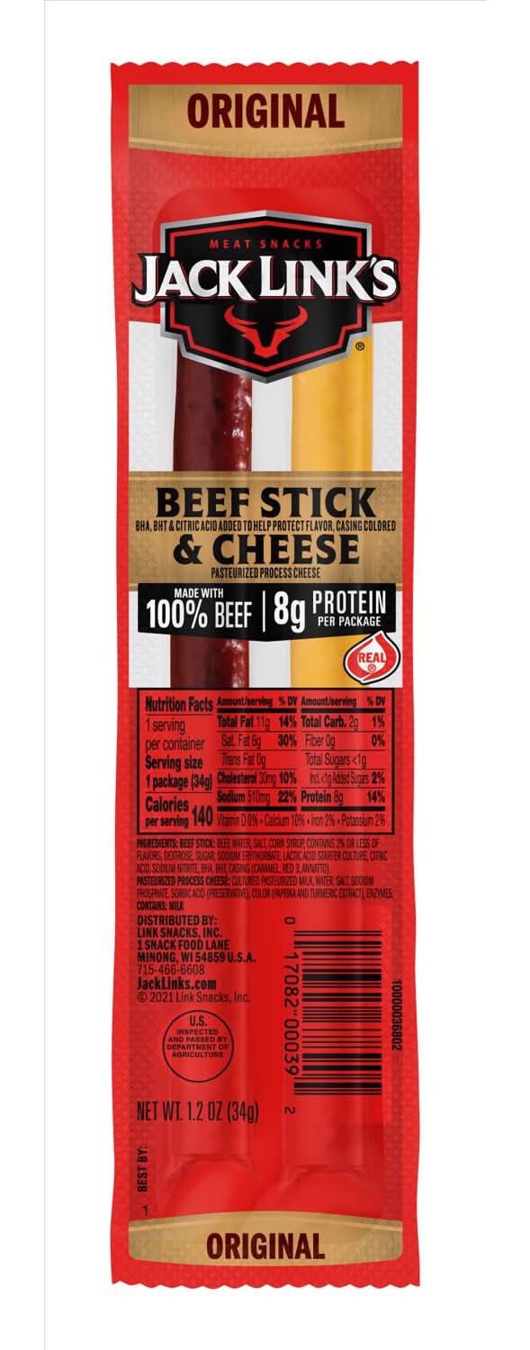 Jack Link'S All American Beef And Cheese Snack 1.2 Oz Pegged