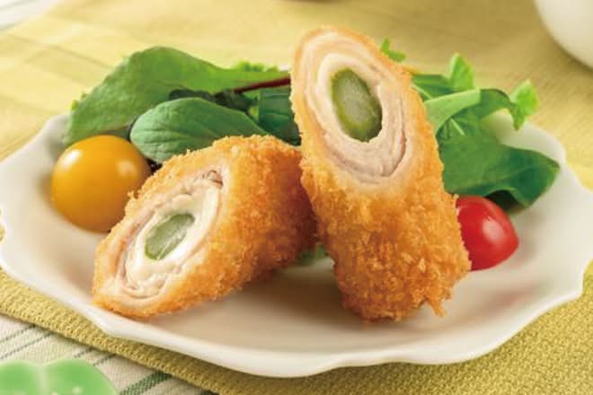 アスパラとチーズのロース巻きかつ