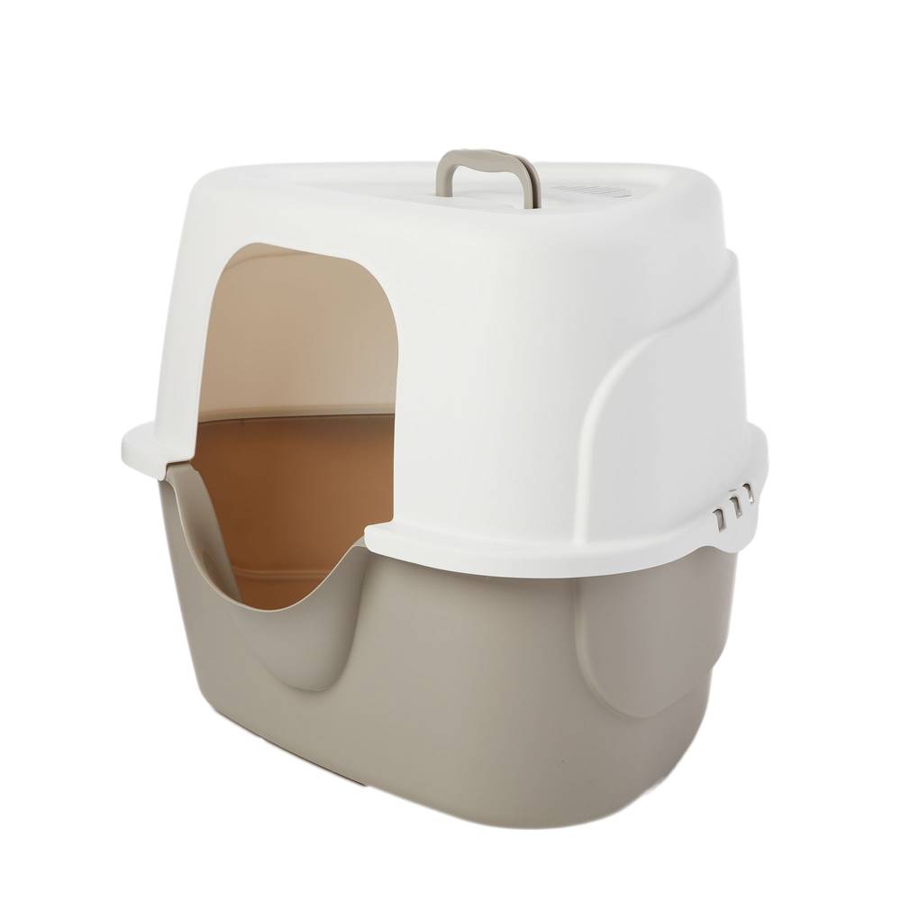 Exquisicat Hooded Corner Litter Pan (tan)