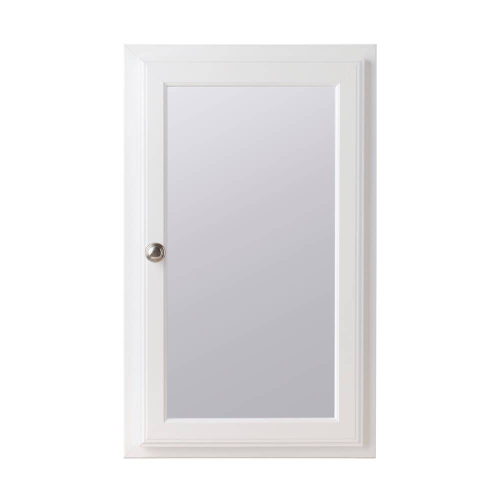 Style Selections 15.75-in x 25.75-in Recessed Mount White Mirrored Medicine Cabinet | 33116