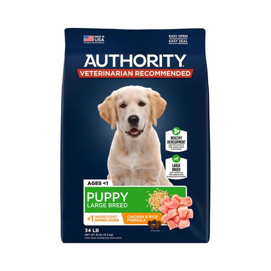 Authority Puppy Large Breed (34 lb/chicken & rice)