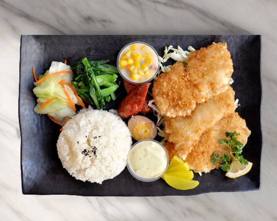 Deep Fried Fish Cutlet Rice Platter(炸魚排飯套餐)