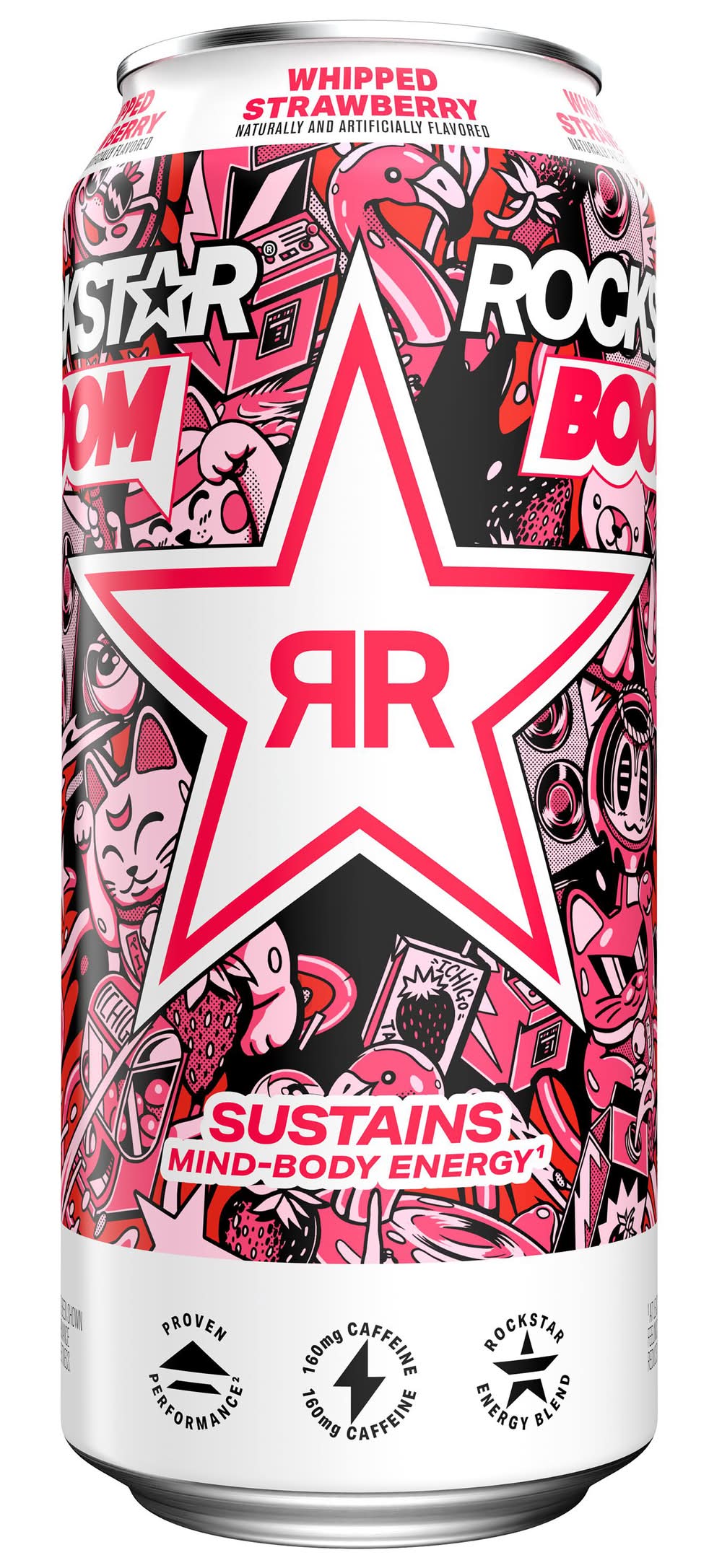 Rockstar Boom Energy Drink, Whipped Strawberry (16 fl oz)