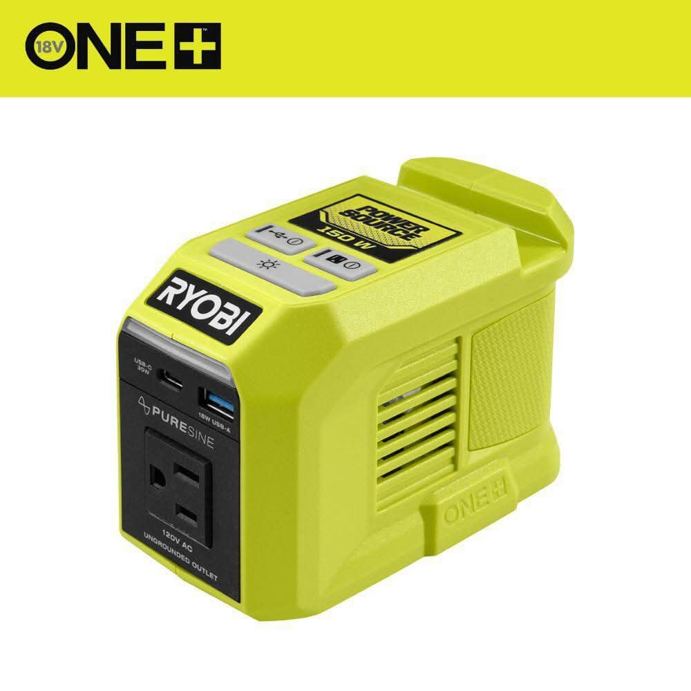 Ryobi 18V One+ 150-Watt Portable Battery Inverter Power Source (Tool Only)