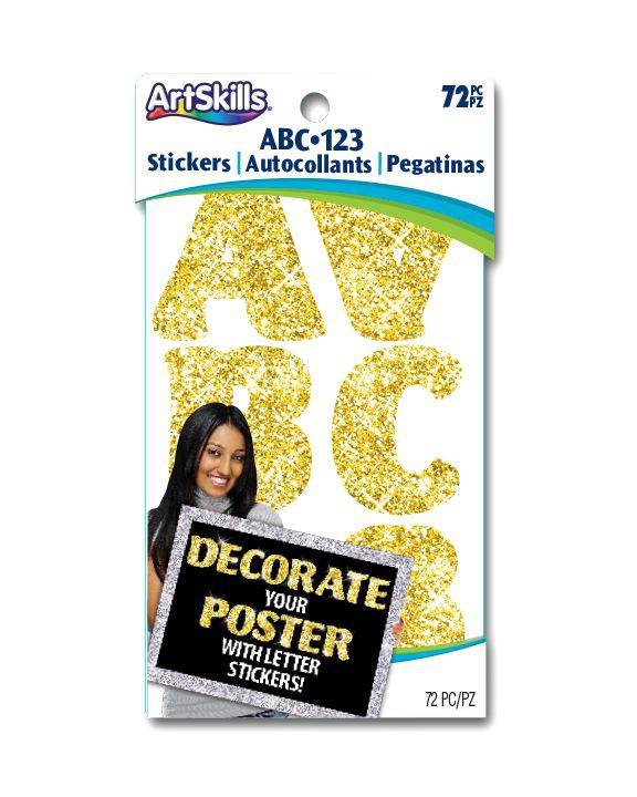 Artskills Letter & Number Stickers Glitter Gold Delivery Near Me