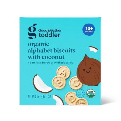 Good & Gather Organic Alphabet Biscuit With Coconut Toddler Snacks