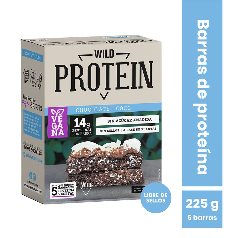 Wild protein pack barra de cereal chocolate + coco (5 un)