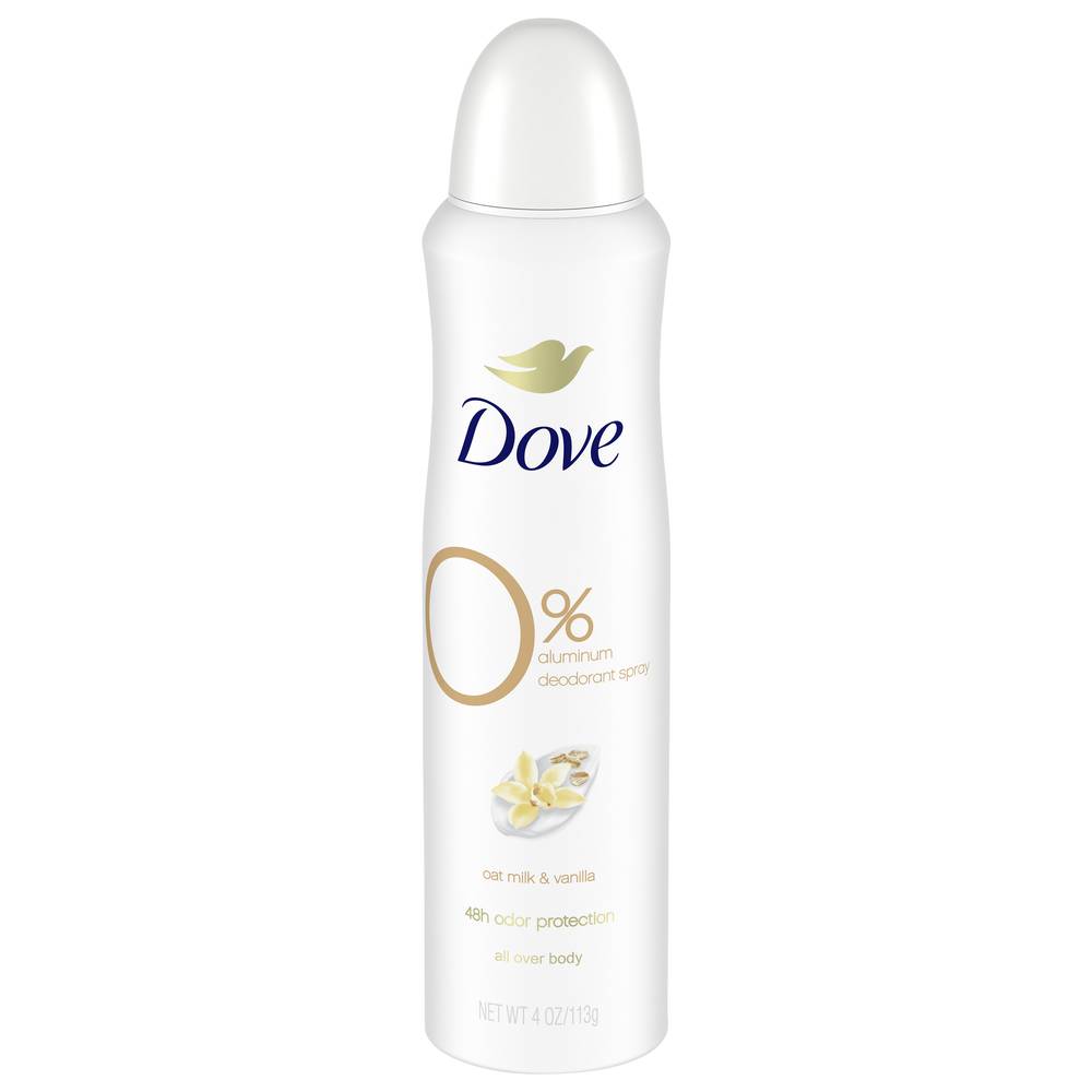 Dove Deodorant Spray For 48 Hour Protection Aluminum Free, Oat Milk-Vanilla (4 oz)