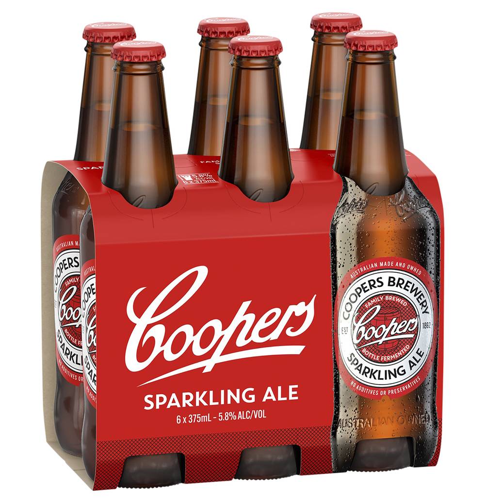 Coopers Sparkling Ale Bottle 375mL x Pack 6