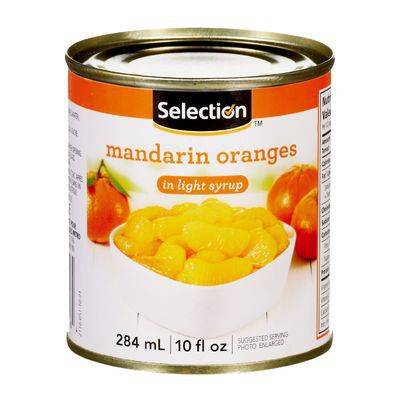 Selection mandarines dans un sirop léger (284 ml) - mandarin oranges in light syrup (284 ml)