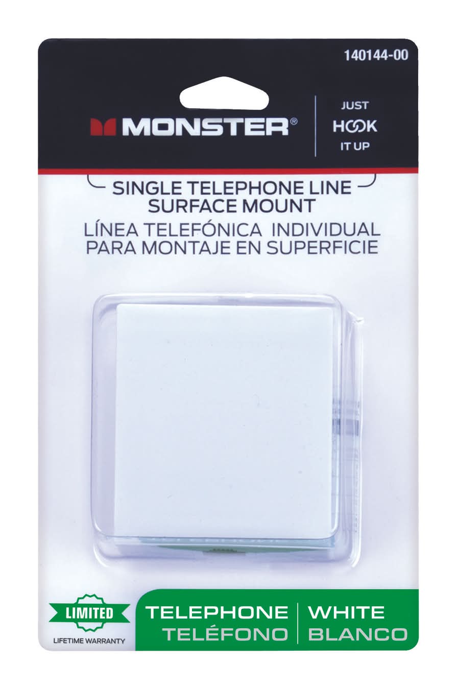 Monster Just Hook It Up 1-Jack Phone Jack Surface-Mount