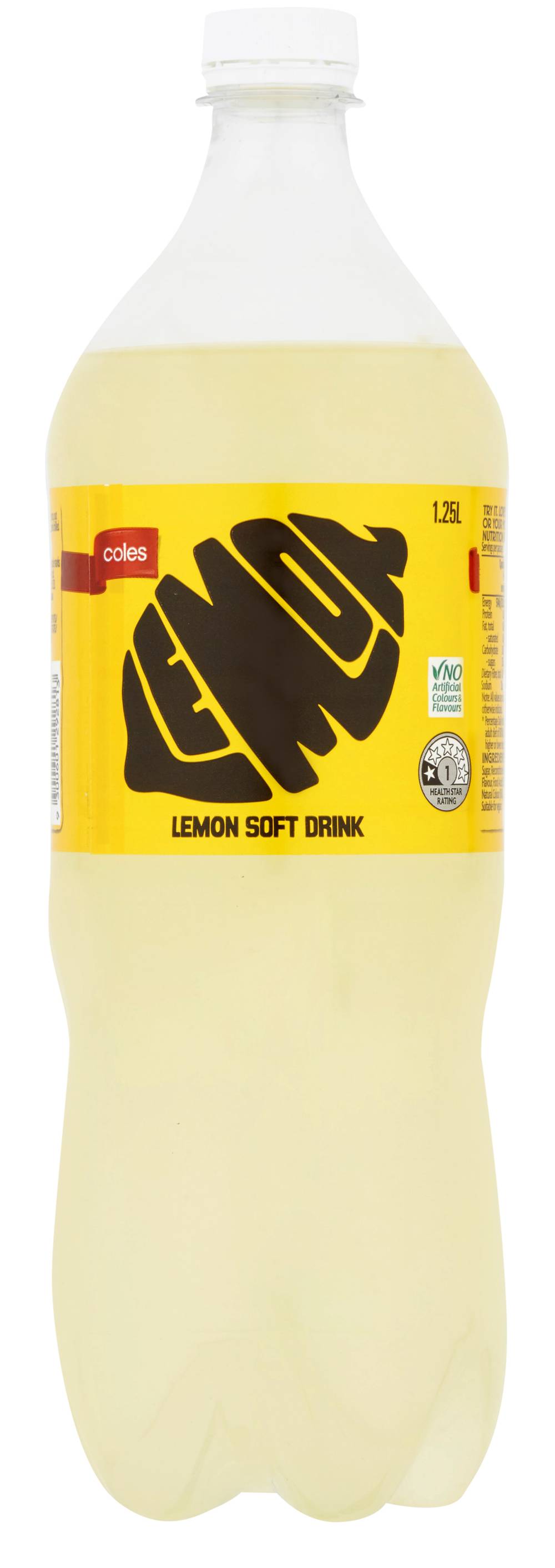 Coles Soft Drink, Lemon (1.25L)